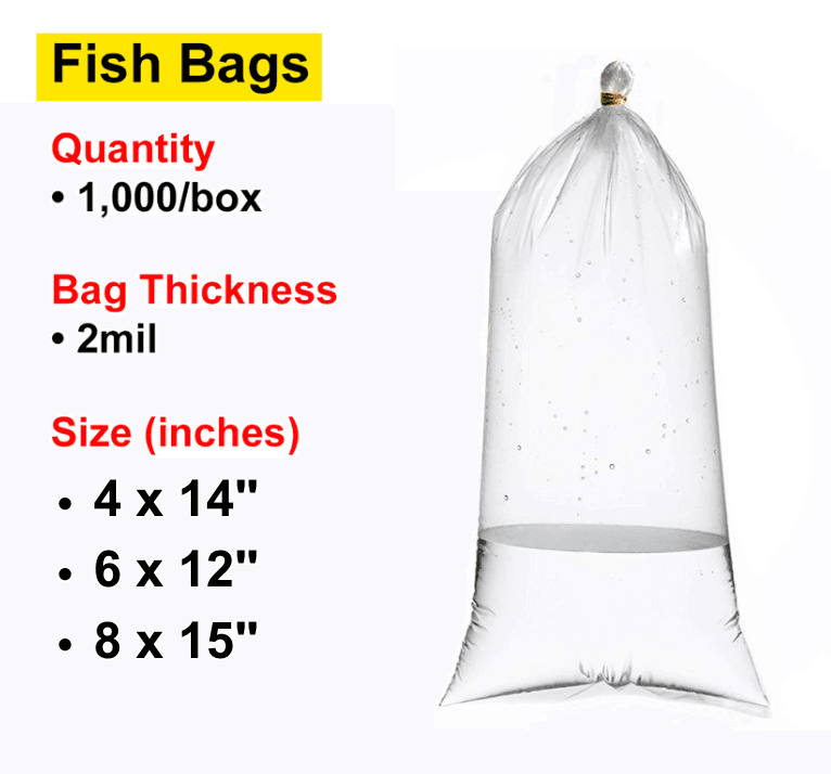 Fish bag 8x15", 1000/Box, 2 Mil